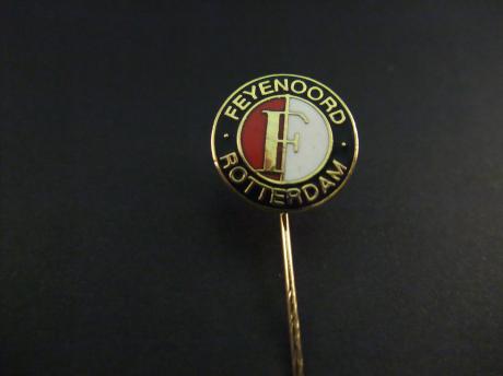 Feyenoord voetbalclub Rotterdam oud logo goudkleurige rand emaille uitvoering